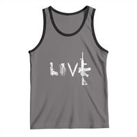 Gun Lover Tank Top LOVE AR15 Handgun Grenade