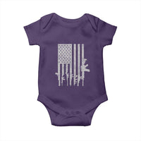 American Flag Rifle Guns Baby Onesie Cool Pro Gun Retro Distressed