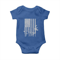 American Flag Rifle Guns Baby Onesie Cool Pro Gun Retro Distressed