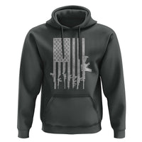 American Flag Rifle Guns Hoodie Cool Pro Gun Retro Distressed