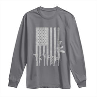 American Flag Rifle Guns Long Sleeve Shirt Cool Pro Gun Retro Distressed
