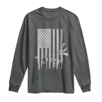 American Flag Rifle Guns Long Sleeve Shirt Cool Pro Gun Retro Distressed