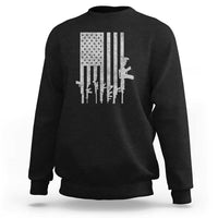 American Flag Rifle Guns Sweatshirt Cool Pro Gun Retro Distressed - Wonder Print Shop