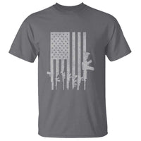 American Flag Rifle Guns T Shirt Cool Pro Gun Retro Distressed - Wonder Print Shop