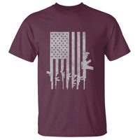 American Flag Rifle Guns T Shirt Cool Pro Gun Retro Distressed - Wonder Print Shop