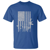 American Flag Rifle Guns T Shirt Cool Pro Gun Retro Distressed - Wonder Print Shop