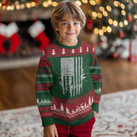 American Flag Rifle Guns Ugly Christmas Sweater Cool Pro Gun Retro Distressed - Wonder Print Shop