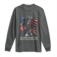 Gun Right 2A Long Sleeve Shirt My Rights Don't End Where Your Feelings Begin Retro Betsy Ross Flag