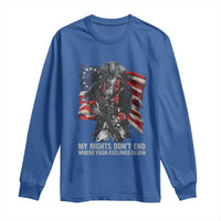 Gun Right 2A Long Sleeve Shirt My Rights Don't End Where Your Feelings Begin Retro Betsy Ross Flag