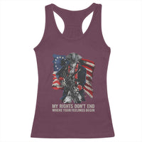 Gun Right 2A Racerback Tank Top My Rights Don't End Where Your Feelings Begin Retro Betsy Ross Flag