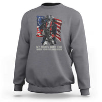 Gun Right 2A Sweatshirt My Rights Don't End Where Your Feelings Begin Retro Betsy Ross Flag