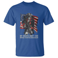 Gun Right 2A T Shirt My Rights Don't End Where Your Feelings Begin Retro Betsy Ross Flag