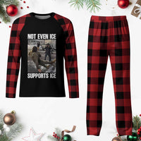 Not Even Ice Supports Ice Plaid Pajama Set Viral Political Ice Slipping Meme Against Ice Satire