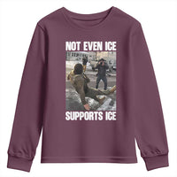 Not Even Ice Supports Ice Youth Sweatshirt Viral Political Ice Slipping Meme Against Ice Satire
