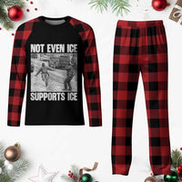 Not Even Ice Supports Ice Plaid Pajama Set Viral Political Ice Slipping Captured Meme Against Ice