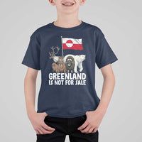 Greenland Is Not For Sale T Shirt For Kid Arctic Animal Resist Protest Greenland Flag