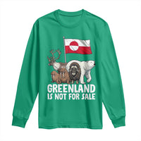 Greenland Is Not For Sale Long Sleeve Shirt Arctic Animal Resist Protest Greenland Flag