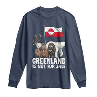 Greenland Is Not For Sale Long Sleeve Shirt Arctic Animal Resist Protest Greenland Flag