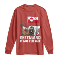 Greenland Is Not For Sale Long Sleeve Shirt Arctic Animal Resist Protest Greenland Flag