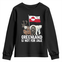 Greenland Is Not For Sale Youth Sweatshirt Arctic Animal Resist Protest Greenland Flag