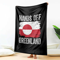 Hands Off Greenland Throw Blanket Distressed Flag Resist Political Protest