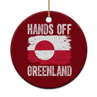 Hands Off Greenland Ceramic Ornament Distressed Flag Resist Political Protest