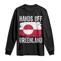 Hands Off Greenland Long Sleeve Shirt Distressed Flag Resist Political Protest