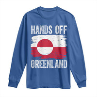 Hands Off Greenland Long Sleeve Shirt Distressed Flag Resist Political Protest