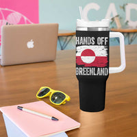 Hands Off Greenland Tumbler With Handle Distressed Flag Resist Political Protest