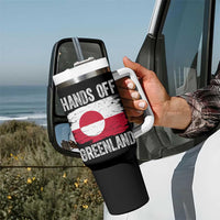 Hands Off Greenland Tumbler With Handle Distressed Flag Resist Political Protest