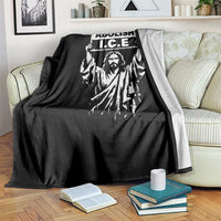 Jesus Abolish Ice Protest Throw Blanket Religious Faith Justice and Freedom Resistance