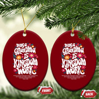 Floral Scripture for Grandmother Ceramic Ornament Being a Grandma is Kingdom Work Christian Faith Inpired