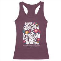Floral Scripture for Grandmother Racerback Tank Top Being a Grandma is Kingdom Work Christian Faith Inpired