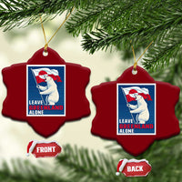 Leave Greenland Alone Polar Bear Resist Ceramic Ornament Vintage Patriotic Propaganda Sovereignty Protest