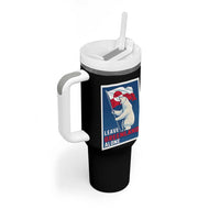 Leave Greenland Alone Polar Bear Resist Tumbler With Handle Vintage Patriotic Propaganda Sovereignty Protest