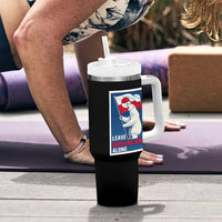 Leave Greenland Alone Polar Bear Resist Tumbler With Handle Vintage Patriotic Propaganda Sovereignty Protest