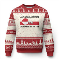 Leave Greenland Alone Polar Bear Protest Ugly Christmas Sweater Not For Sale Patriotic Flag