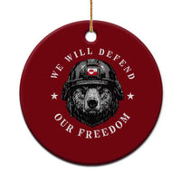 Greenland Bear We Will Defend Our Freedom Ceramic Ornament Polar Bear Soldier National Pride