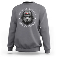Greenland Bear We Will Defend Our Freedom Sweatshirt Polar Bear Soldier National Pride