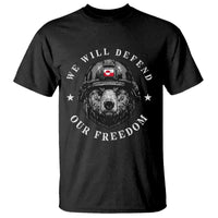 Greenland Bear We Will Defend Our Freedom T Shirt Polar Bear Soldier National Pride