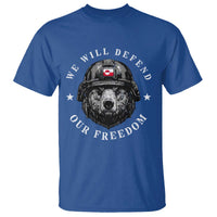 Greenland Bear We Will Defend Our Freedom T Shirt Polar Bear Soldier National Pride