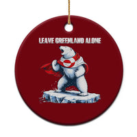 Heroic Polar Bear Leave Greenland Alone Ceramic Ornament Patriotic Island Sovereignty Protest
