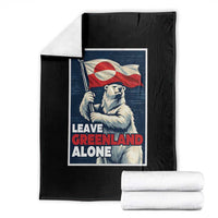Leave Greenland Alone Vintage Poster Graphic Throw Blanket Retro Polar Bear Waving Flag Patriot