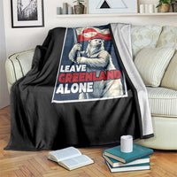 Leave Greenland Alone Vintage Poster Graphic Throw Blanket Retro Polar Bear Waving Flag Patriot