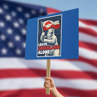 Leave Greenland Alone Vintage Poster Graphic Protest Sign Retro Polar Bear Waving Flag Patriot