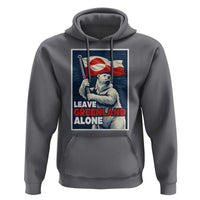 Leave Greenland Alone Vintage Poster Graphic Hoodie Retro Polar Bear Waving Flag Patriot