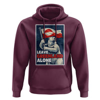 Leave Greenland Alone Vintage Poster Graphic Hoodie Retro Polar Bear Waving Flag Patriot