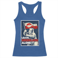 Leave Greenland Alone Vintage Poster Graphic Racerback Tank Top Retro Polar Bear Waving Flag Patriot