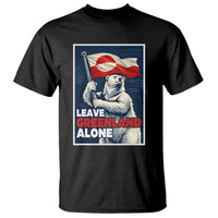 Leave Greenland Alone Vintage Poster Graphic T Shirt Retro Polar Bear Waving Flag Patriot