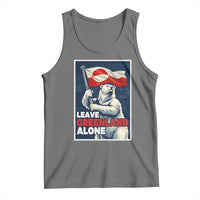 Leave Greenland Alone Vintage Poster Graphic Tank Top Retro Polar Bear Waving Flag Patriot